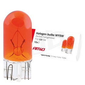 AMIO Żarówki halogenowe / Halogen bulbs T10 WY5W W2.1x9.5d12V AMBER 10 szt (pcs)